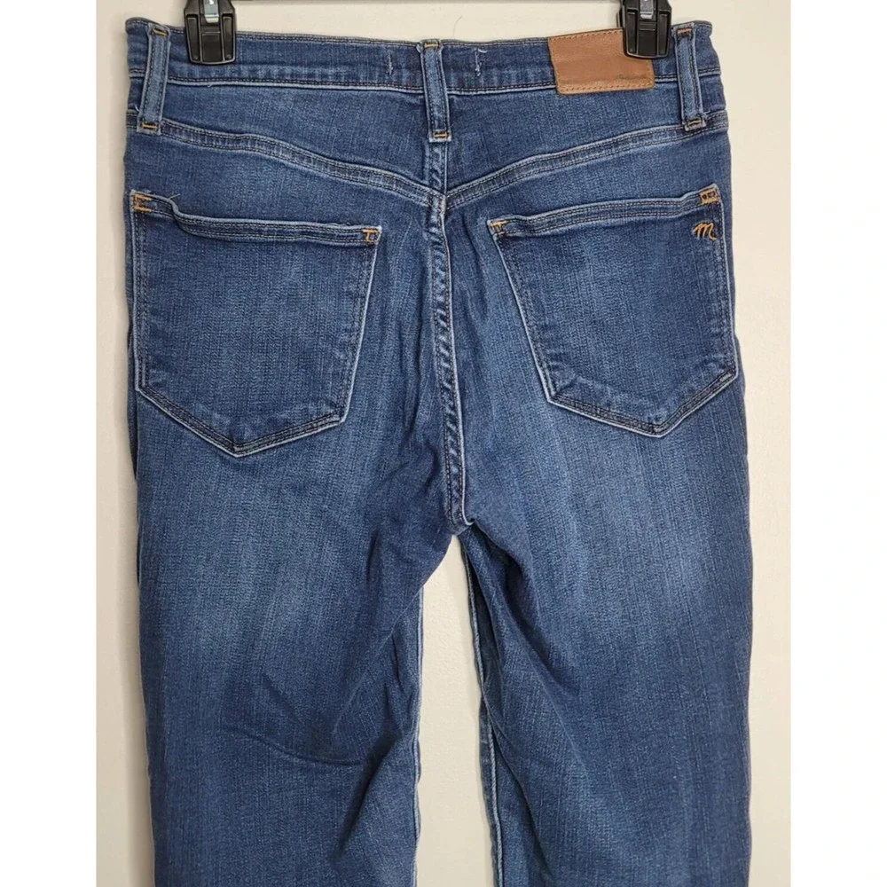 Madewell 9" Mid‎ Rise Skinny Jeans Women 28 Cutoff Blue Faded Distressed - Picture 5 of 9